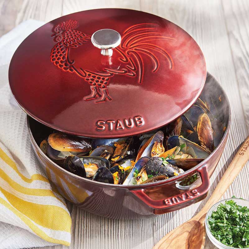 Кастрюли  Евродом Кокот Петух Staub 3,6л, гранатовый