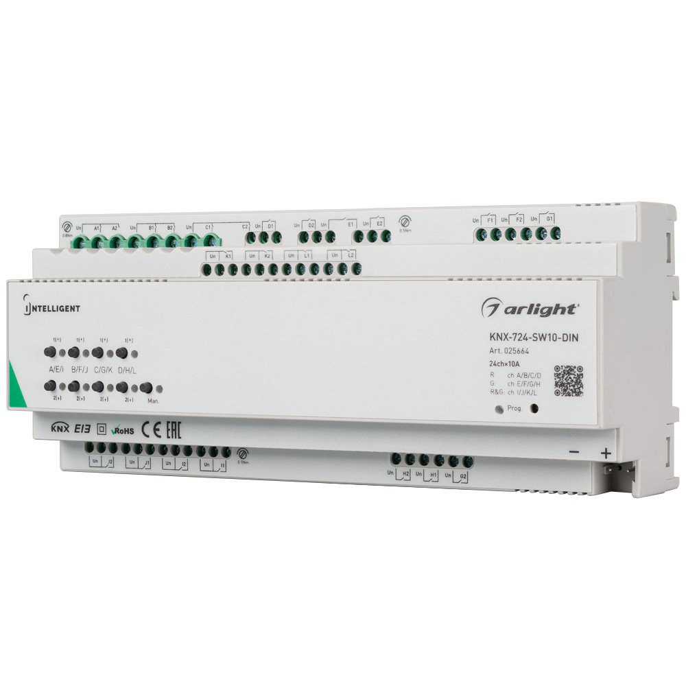 Релейный модуль KNX-724-SW10-DIN BUS 24х10A Arlight 025664