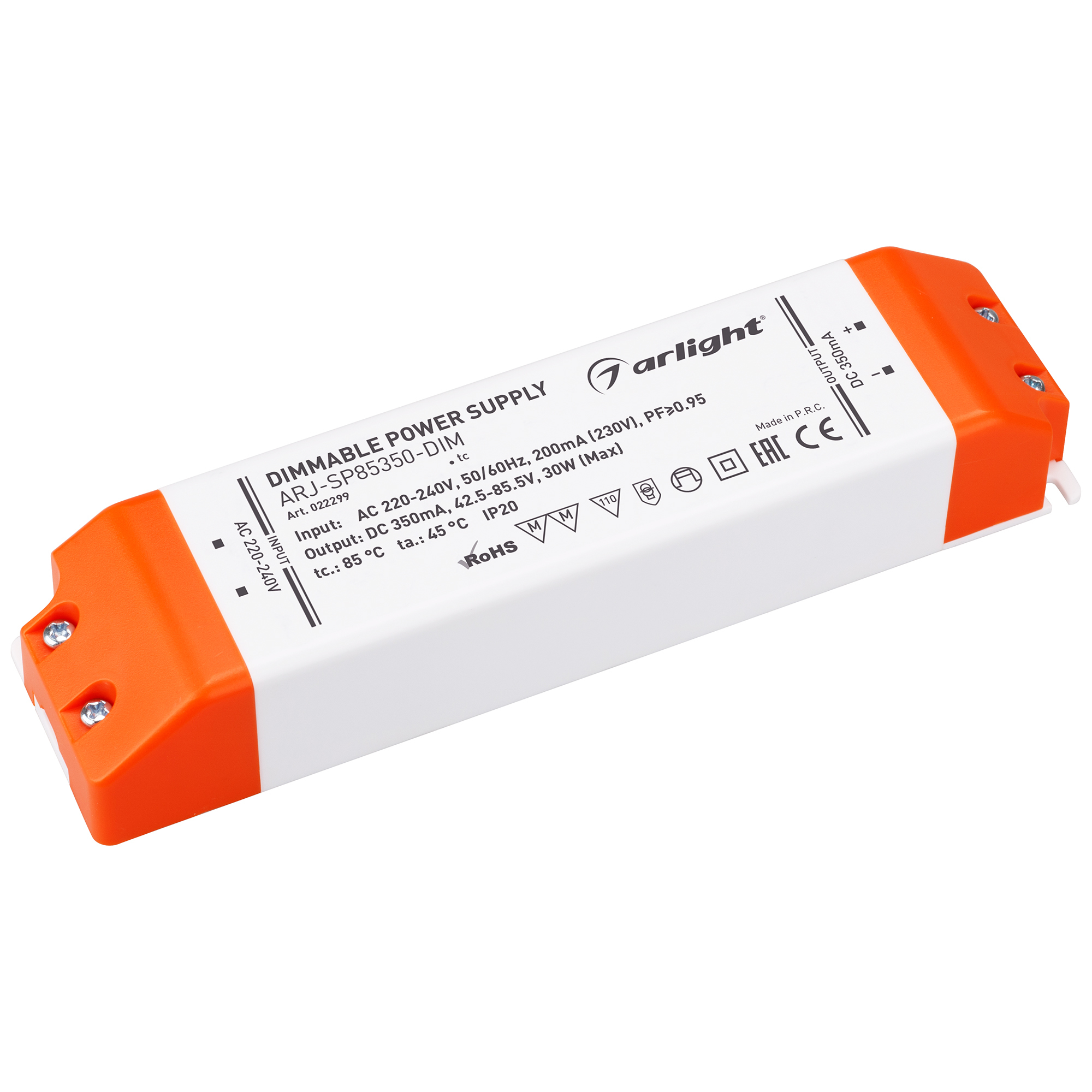 Блок питания Arlight RJ-SP85350-DIM 30W 350mA PFC Triac 022299