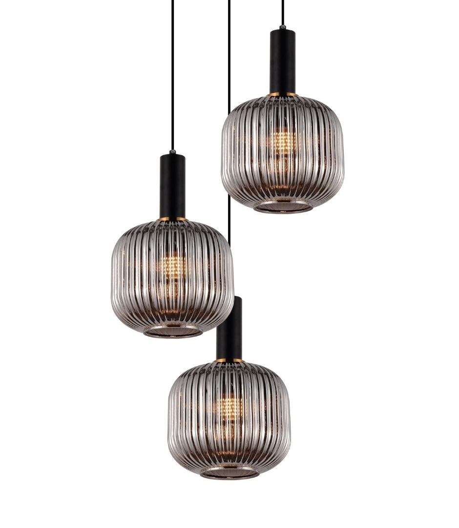 Подвесная люстра Lumina Deco GATO LDP 1217-3 GY+BK