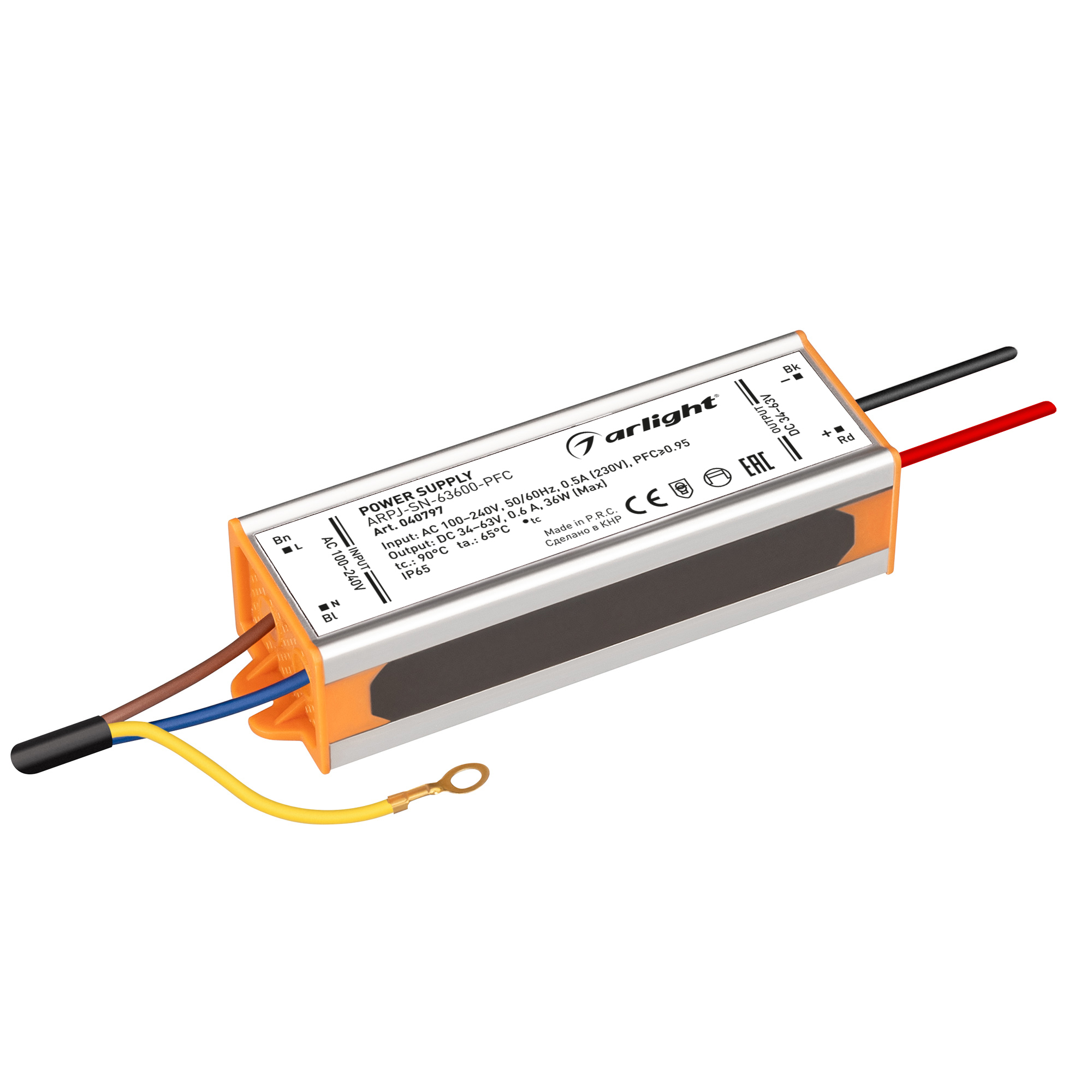 Блок питания ARPJ-SN-63600-PFC 34-63V 0,6A 36W Arlight 040797