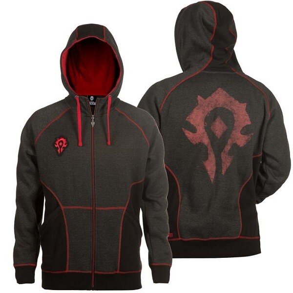 Худи на молнии World of Warcraft Horde Classic Premium Charcoal Heather-Red XS (S)