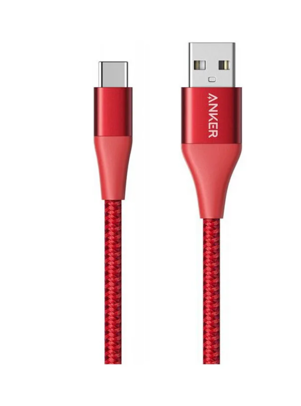 Anker PowerLine + II (USB type-A to USB Type-C) 0.9м Red