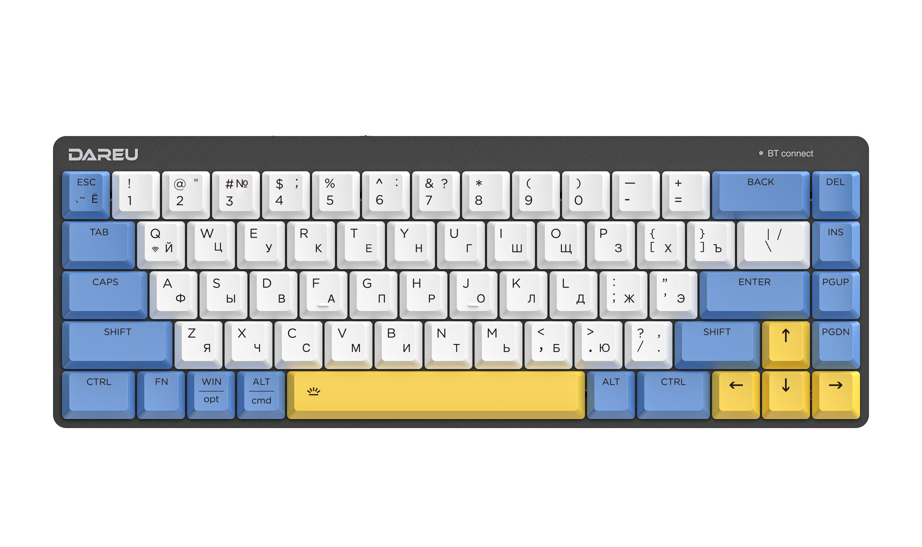 Dareu EK868 White/Blue/Yellow Wireless Brown switch