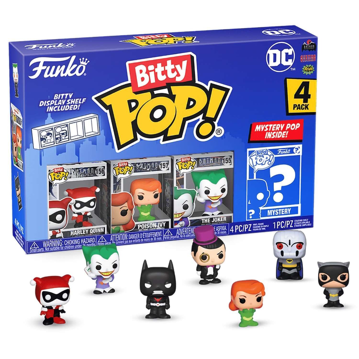   Fragstore Фигурка DC Comics S3 Funko Bitty POP! Harley Quinn+Poison Ivy+Joker+Mystery