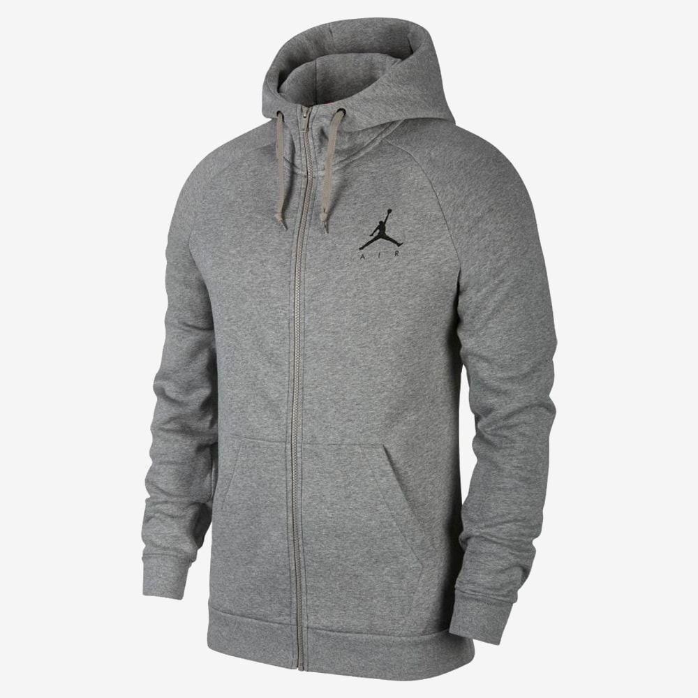 Jumpman Fleece Full-Zip, Carbon Heather/Black