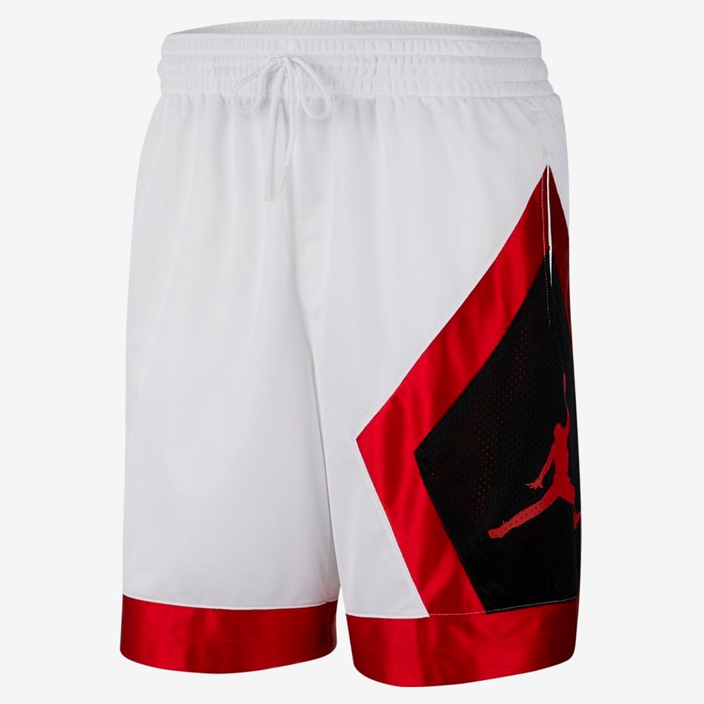 Jumpman Diamond Short, White/Gym Red/Black/Gym Red