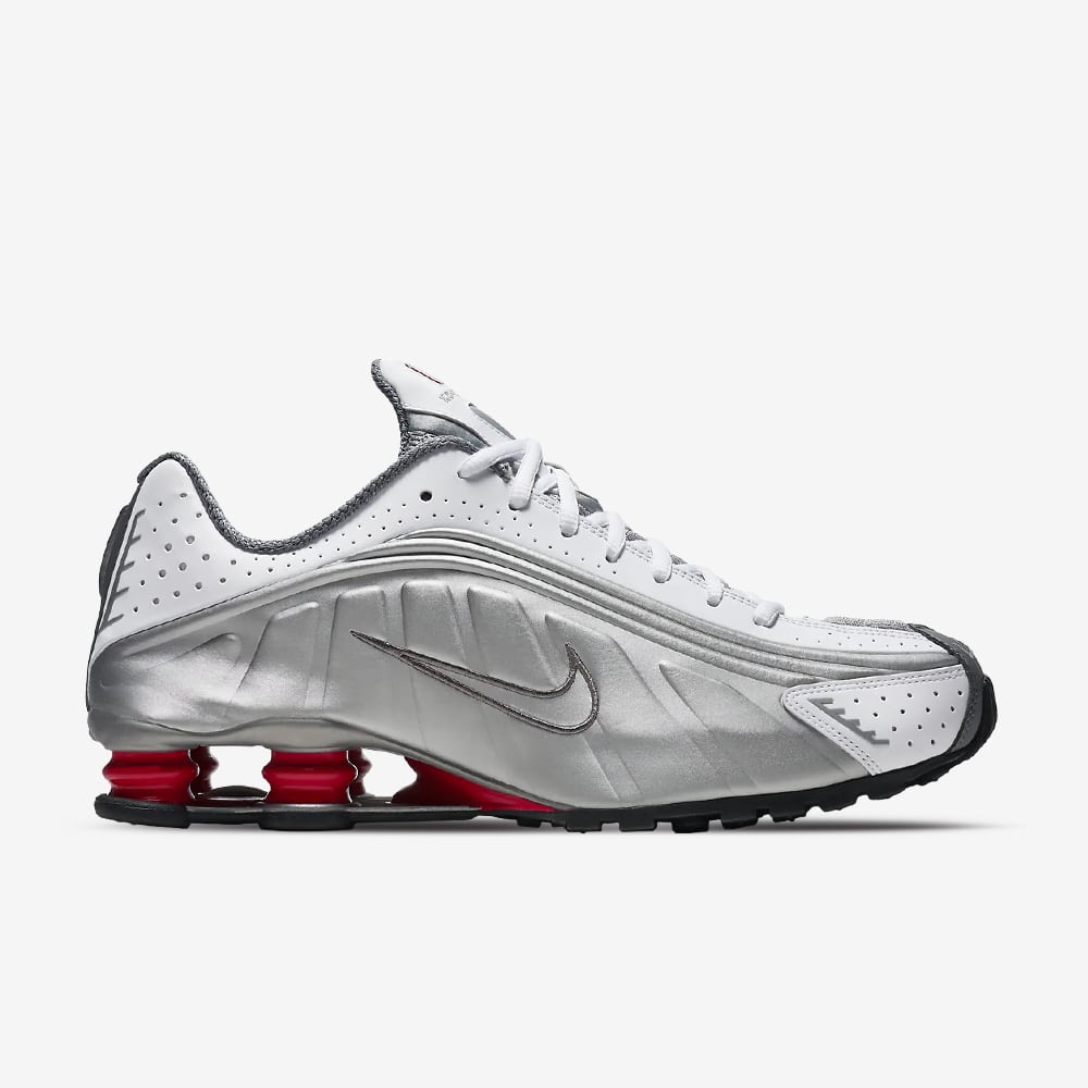 Shox R4, White/Metallic Silver-Comet Red-Black