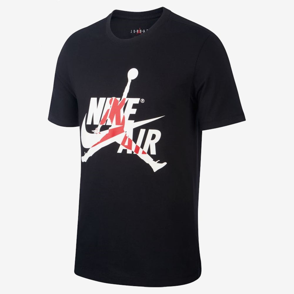 Jumpman Classics Ss Crew, Black/Gym Red