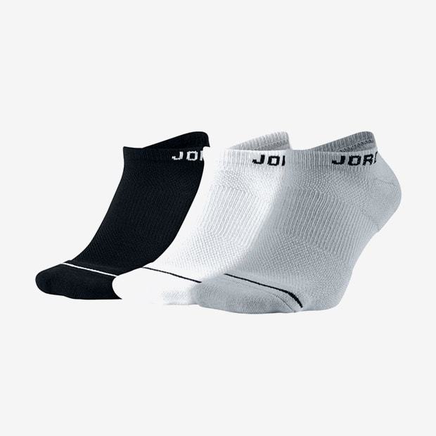 Jumpman No-Show Socks, Black/White/Wolf Grey