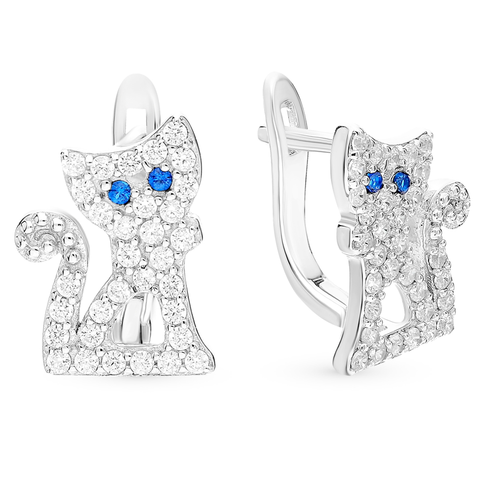 Серебряные серьги с фианитами