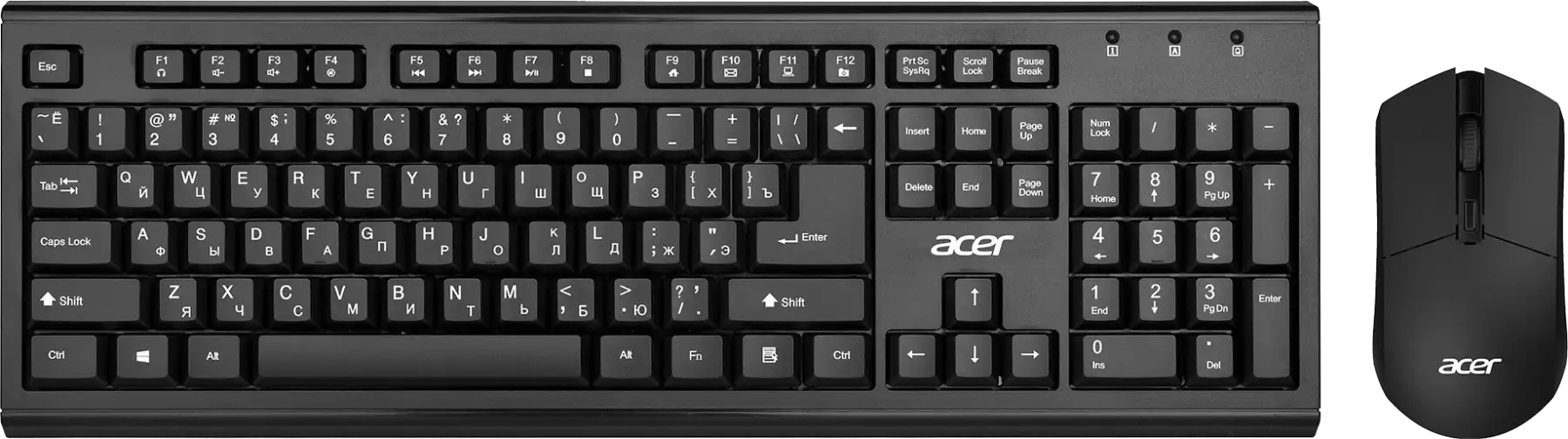 Комплекты клавиатура и мышь Комплект (клавиатура + мышь) беспроводной ACER OKR120 (ZL.KBDEE.007)
