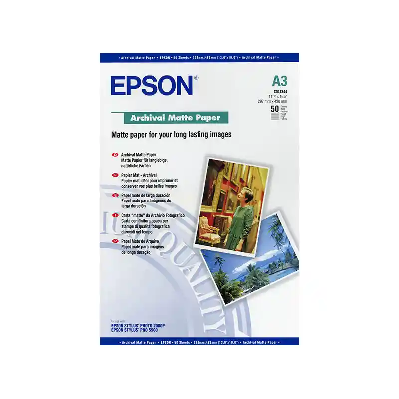 Фотобумага EPSON Archival Matte Paper A3 (C13S041344) PI