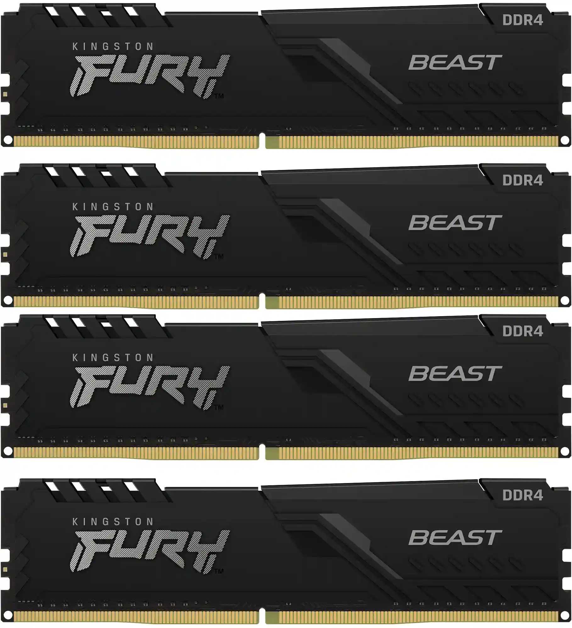 Оперативная память KINGSTON FURY Beast Black RGB DIMM DDR4 64GB (4x16GB) 3600 MHz (KF436C18BBK4/64)