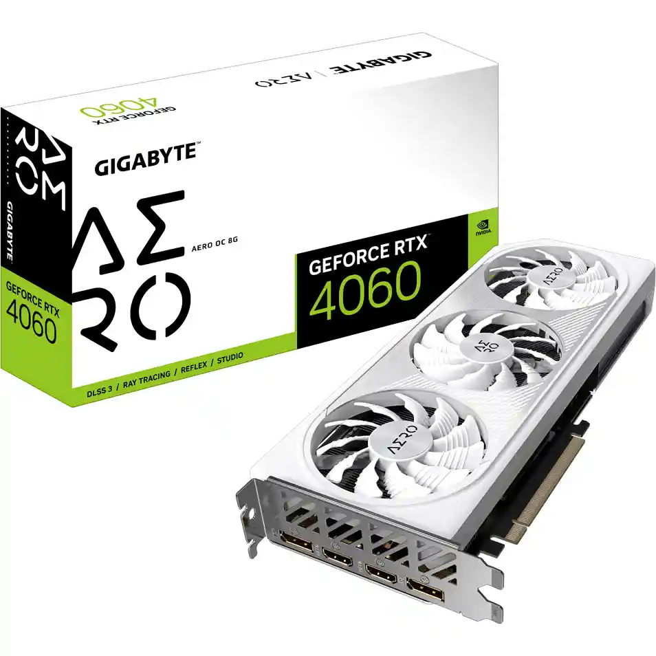 Видеокарта GIGABYTE GeForce RTX 4060 Aero OC 8Gb (GV-N4060AERO OC-8GD) PI