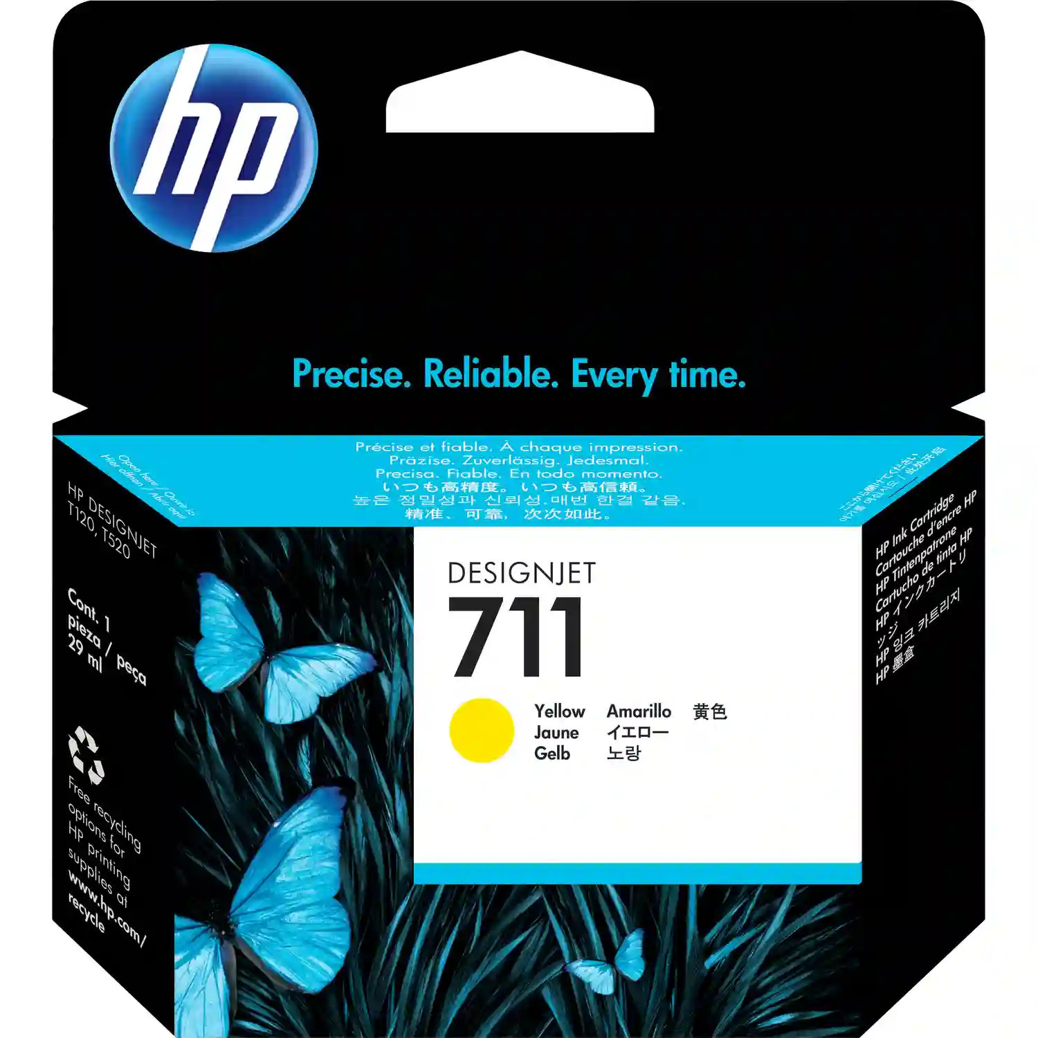 Картридж для струйного принтера HP 711 Yellow (CZ132A)