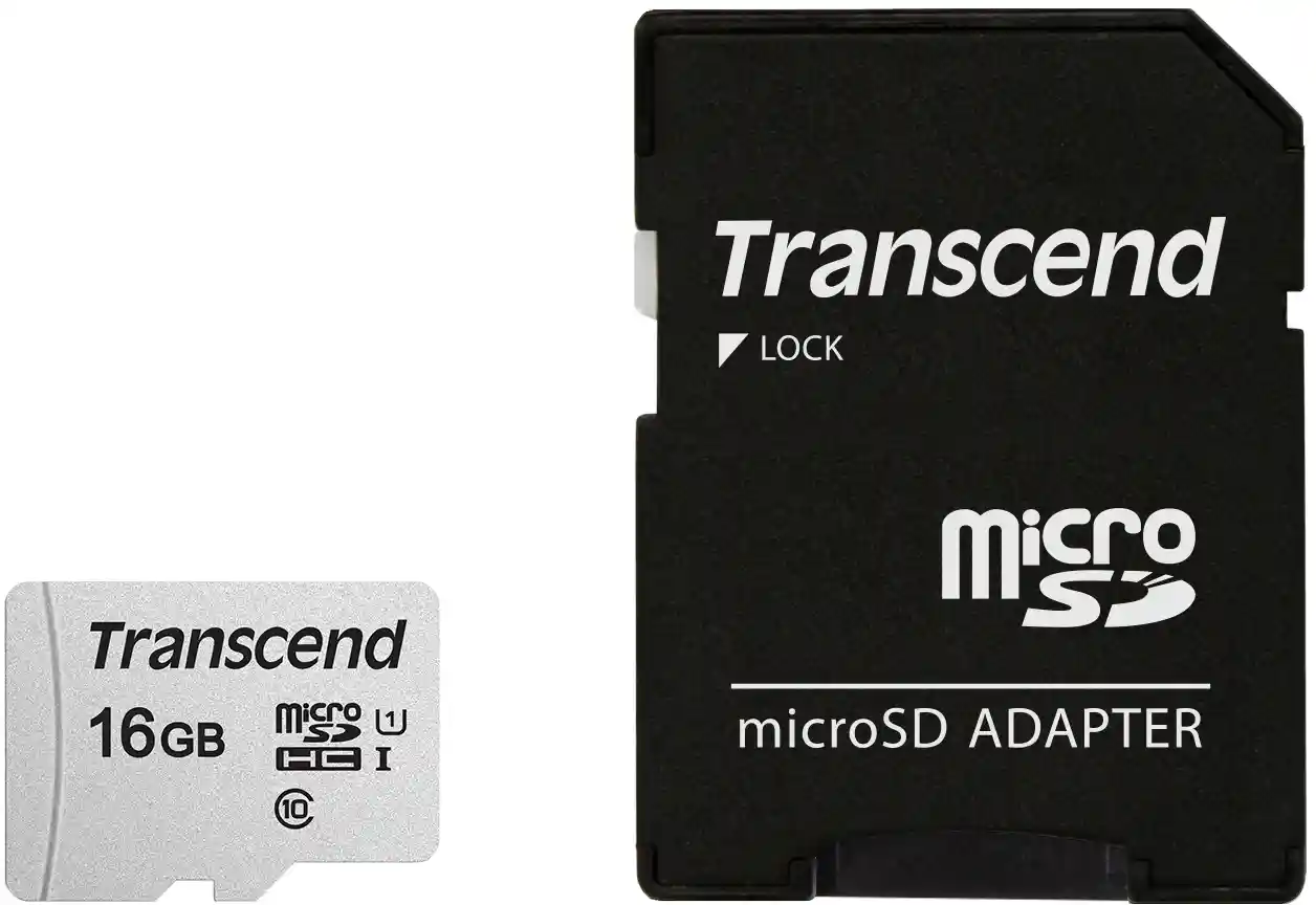 Карта памяти TRANSCEND 300S-A microSDHC 16GB TS16GUSD300S-A