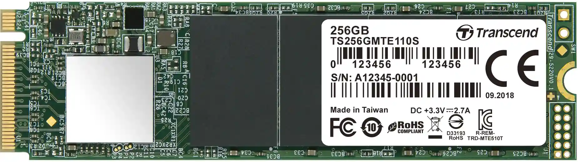 Внутренний SSD диск TRANSCEND MTE110S 256GB, M.2 (TS256GMTE110S)