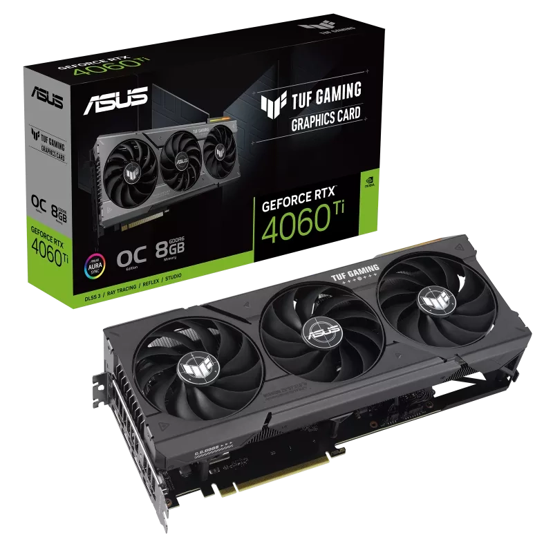 Видеокарта ASUS TUF Gaming GeForce RTX 4060 Ti O8G (90YV0J50-M0NA00)