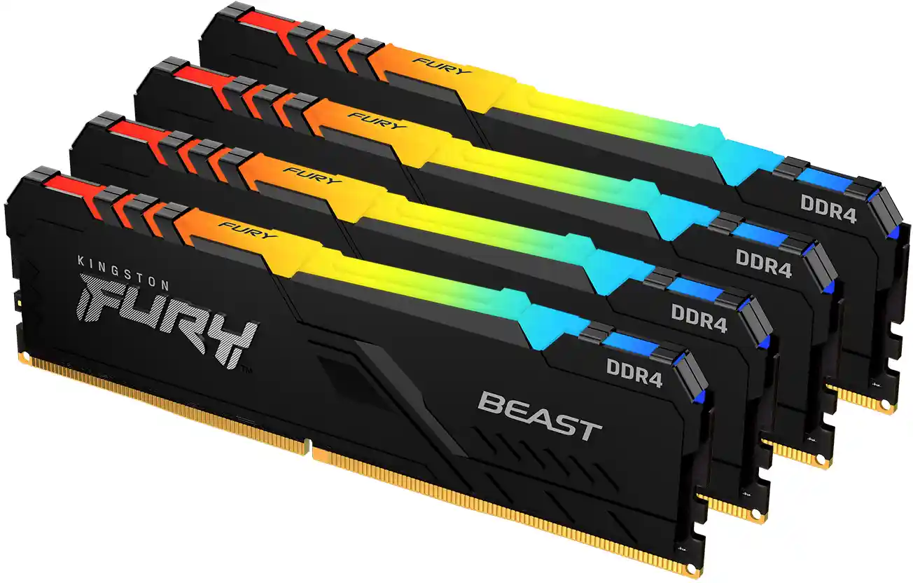 Оперативная память KINGSTON FURY Beast RGB DIMM DDR4 128GB (4x32GB) 3200 MHz (KF432C16BB2AK4/128)