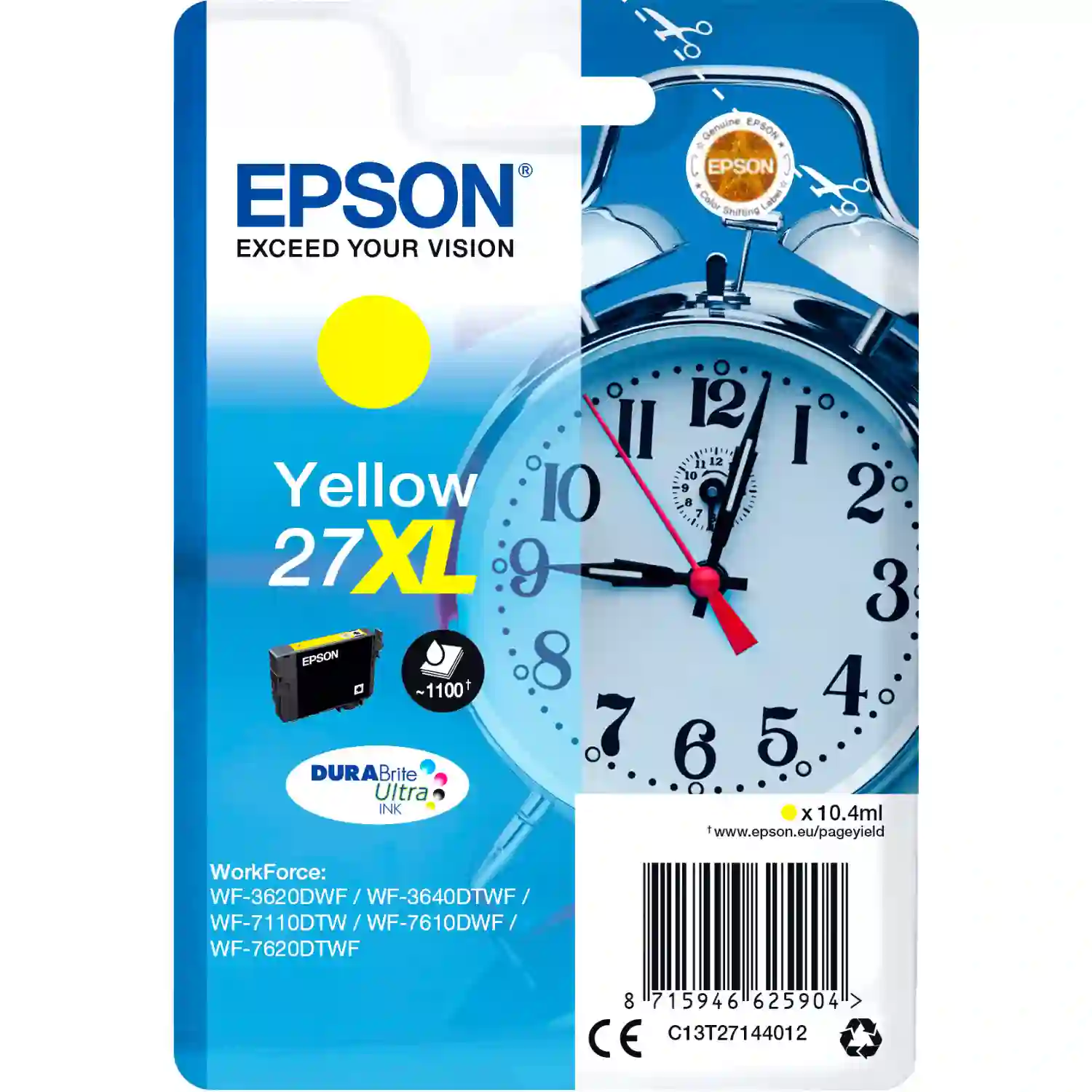 Картридж для струйного принтера EPSON T2714 Yellow XL (C13T27144022)