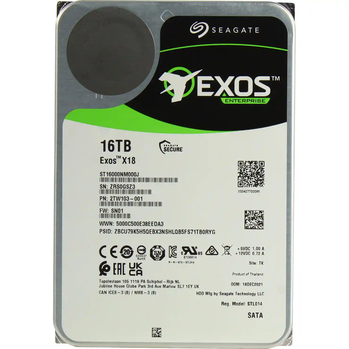 Внутренний HDD диск SEAGATE Exos X18 16TB, SATA3, 3.5 (ST16000NM000J)