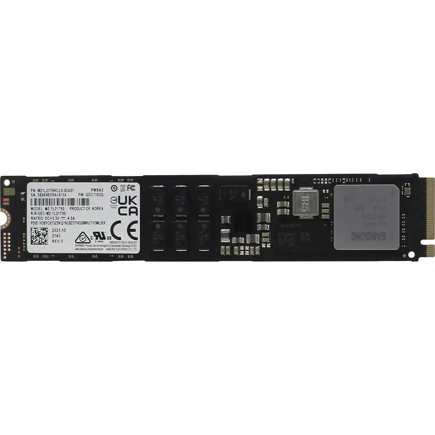 Внутренний SSD диск SAMSUNG PM9A3, 1920GB, M.2, PCIe 4.0 (MZ1L21T9HCLS-00A07)