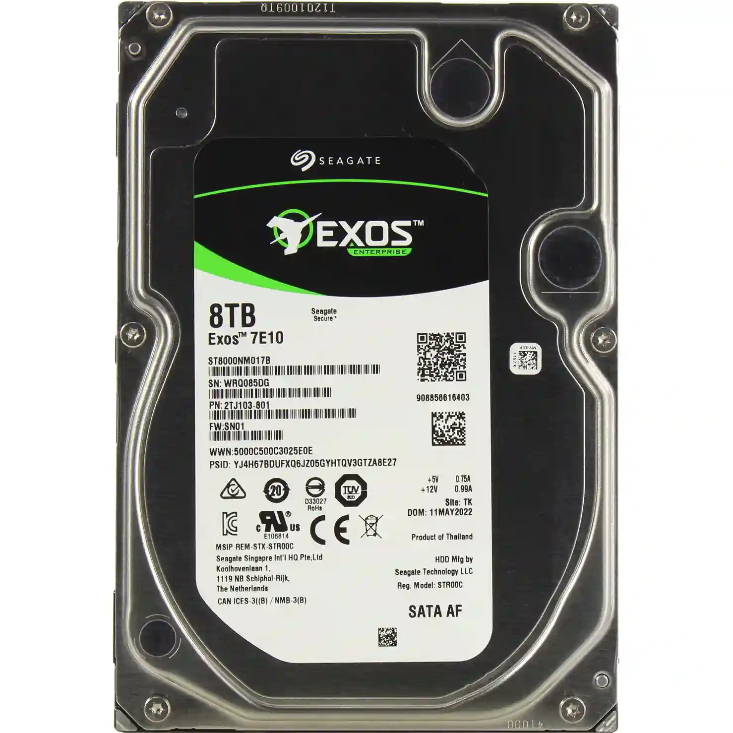 Внутренний HDD диск SEAGATE Exos 7E10 8TB, SATA3, 3.5 (ST8000NM017B)