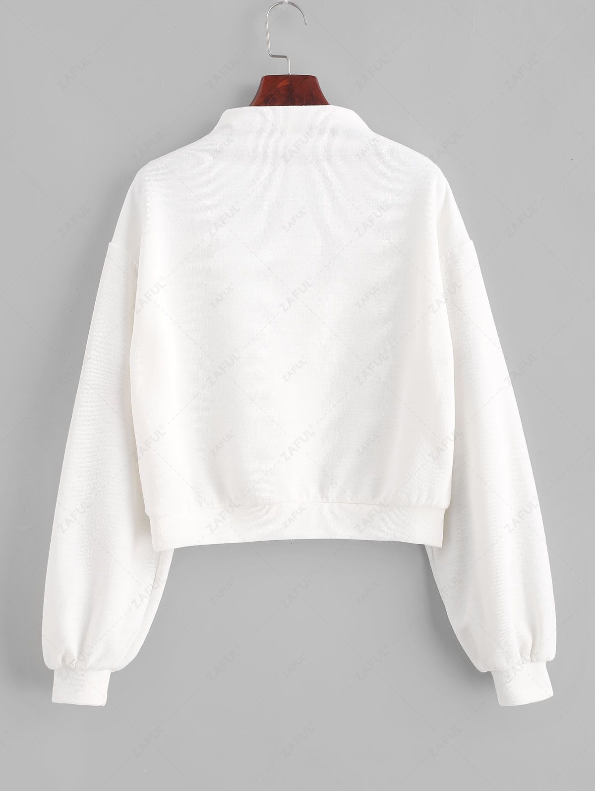 ZAFUL Pullover Mock Neck Plain Sweatshirt