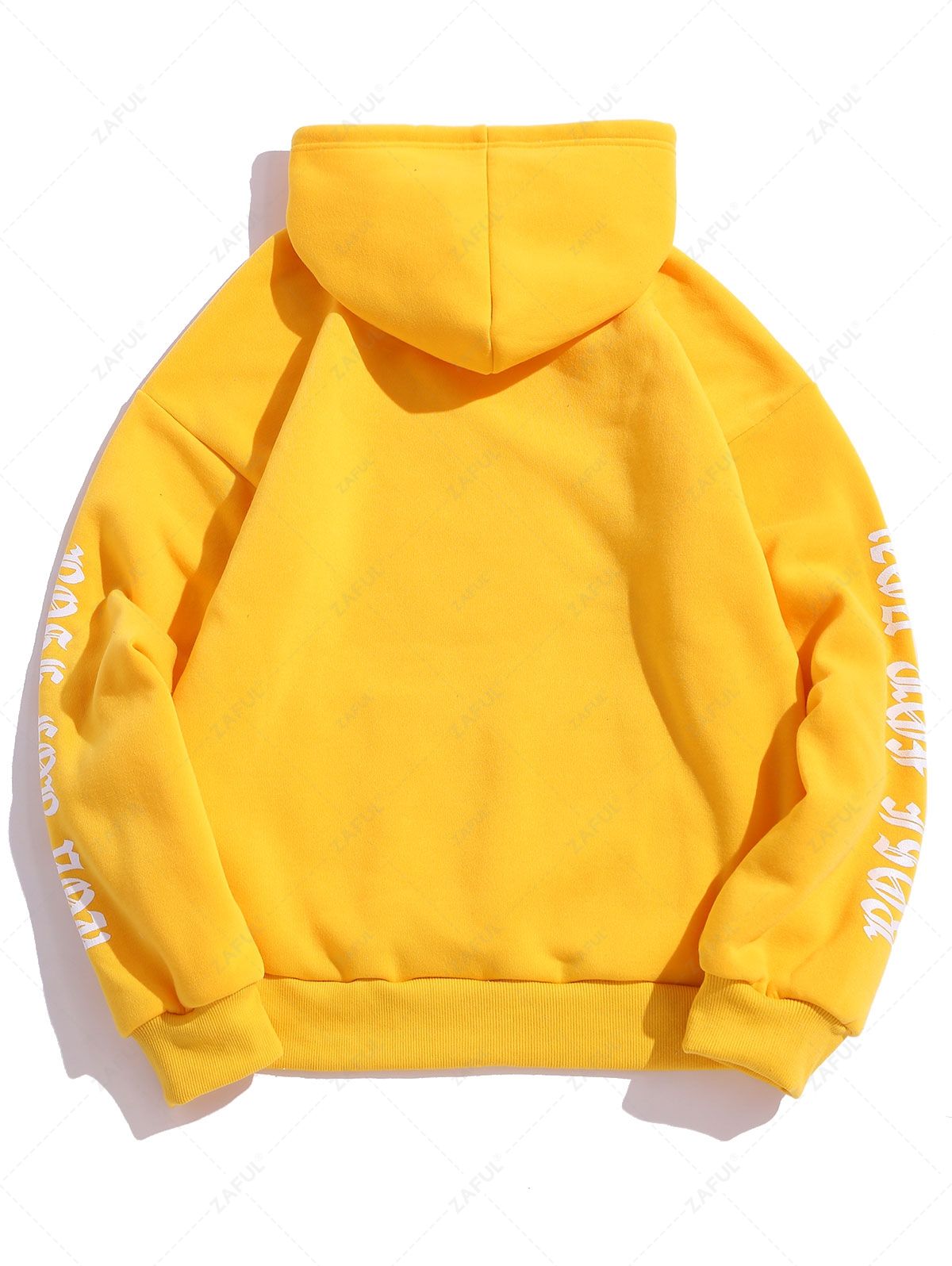 Rose Letter Fleece Kangaroo Pocket Pullover Hoodie