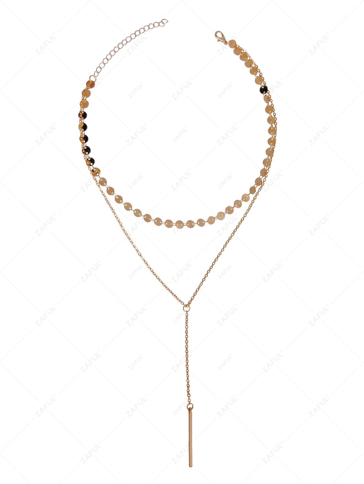  Layered Sequins Y Shaped Lariat Necklace