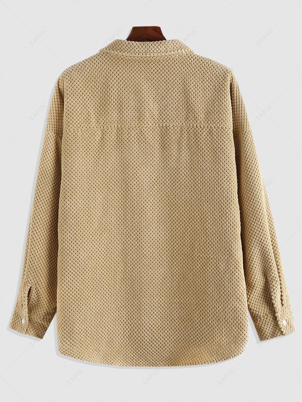 ZAFUL Long Sleeve Textured Pocket Shirt