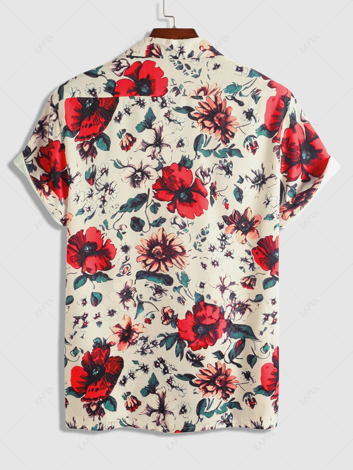 Short Sleeve Flower Print Summer Vacation Shirt