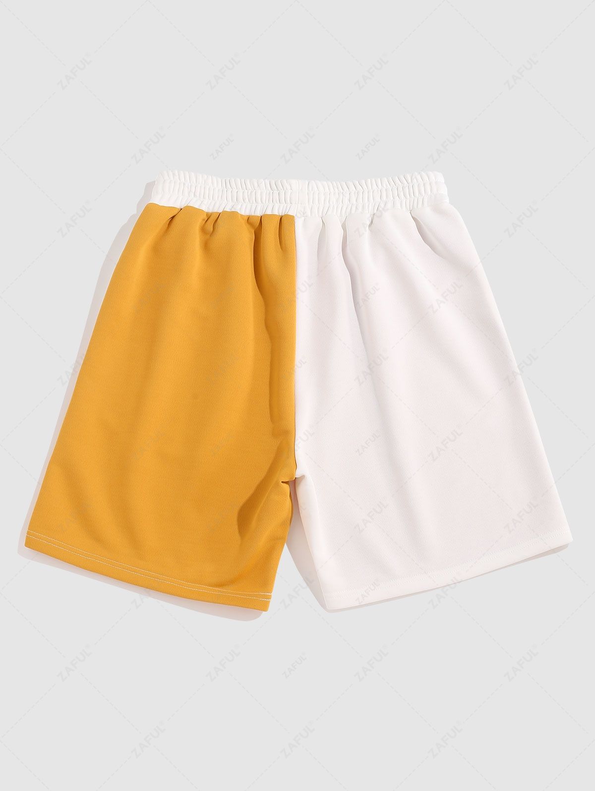  ZAFUL Colorblock Drawstring Sport Sweatshorts