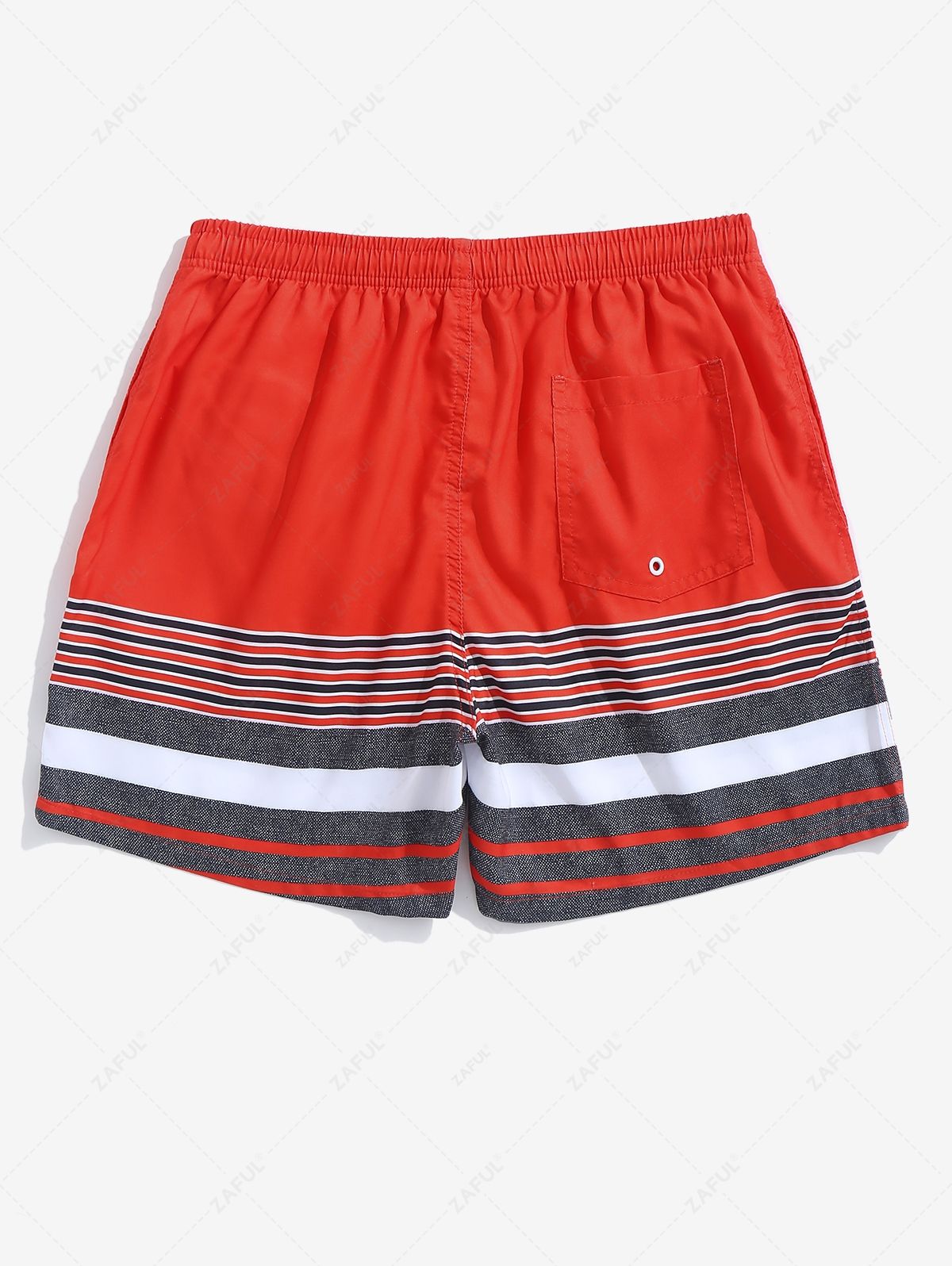 Swimwear Striped Print Drawstring Vacation Beach Shorts