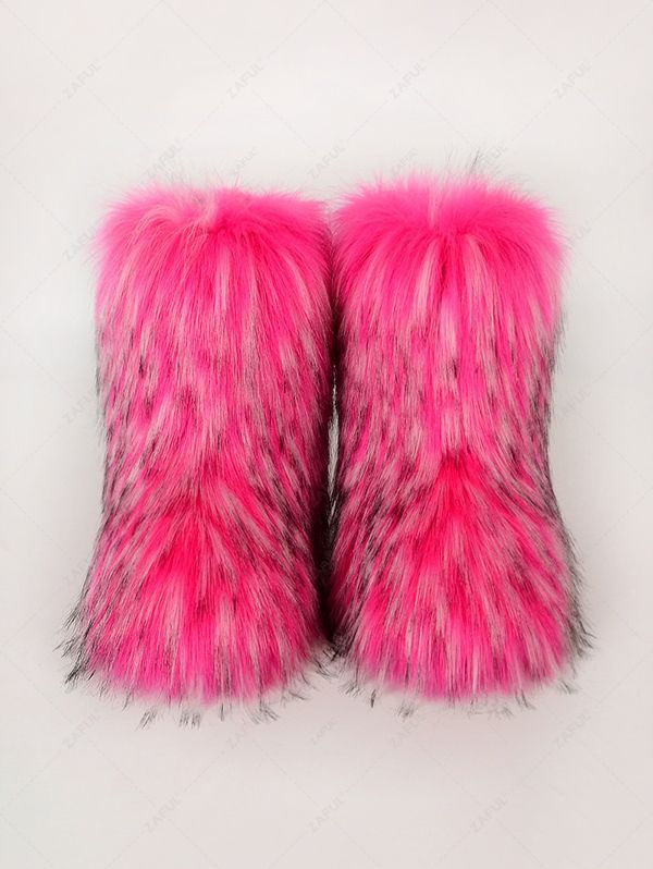 Fluffy Shaggy Faux Fur Warm Snow Winter Boots