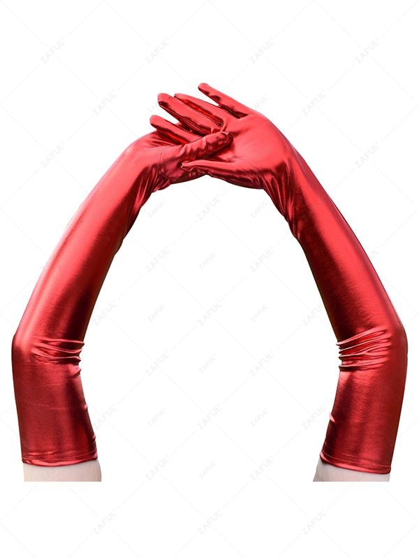 Scarves & Gloves Party Solid Faux Leather Opera Gloves