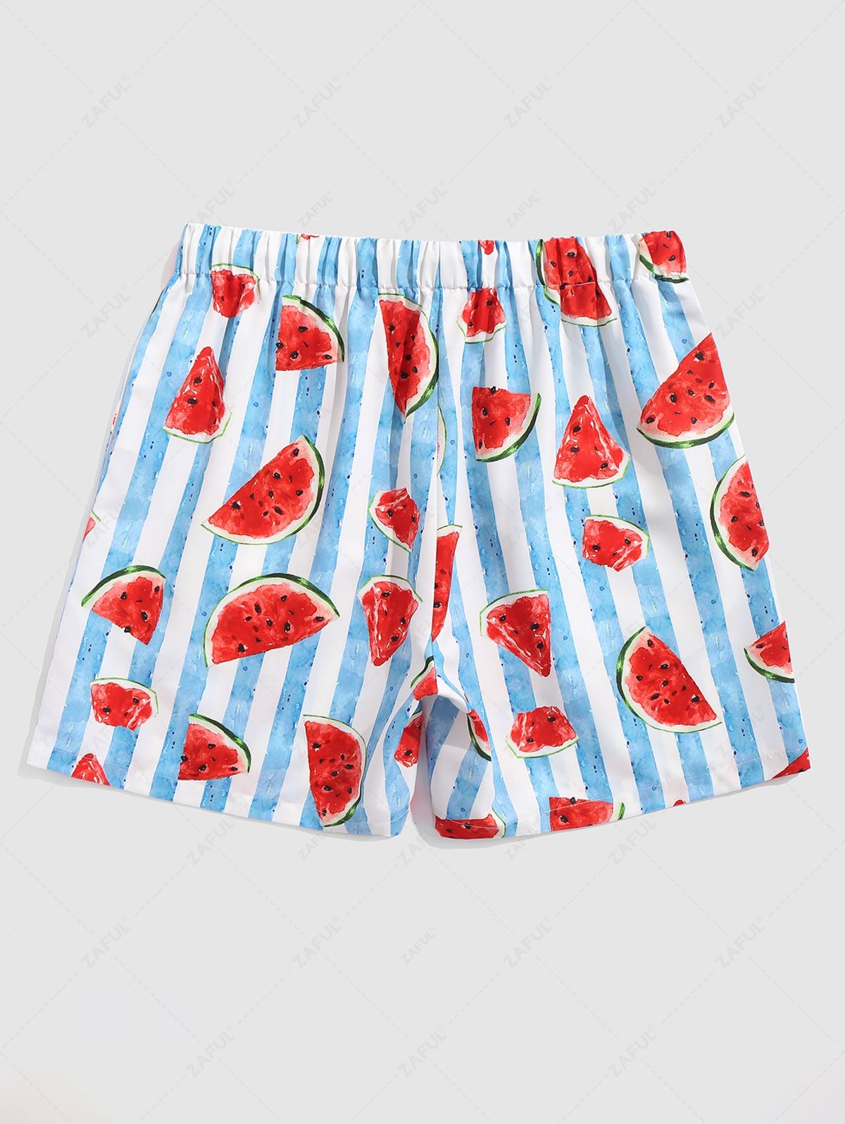 Swimwear ZAFUL Striped Watermelons Pattern Vacation Board Shorts