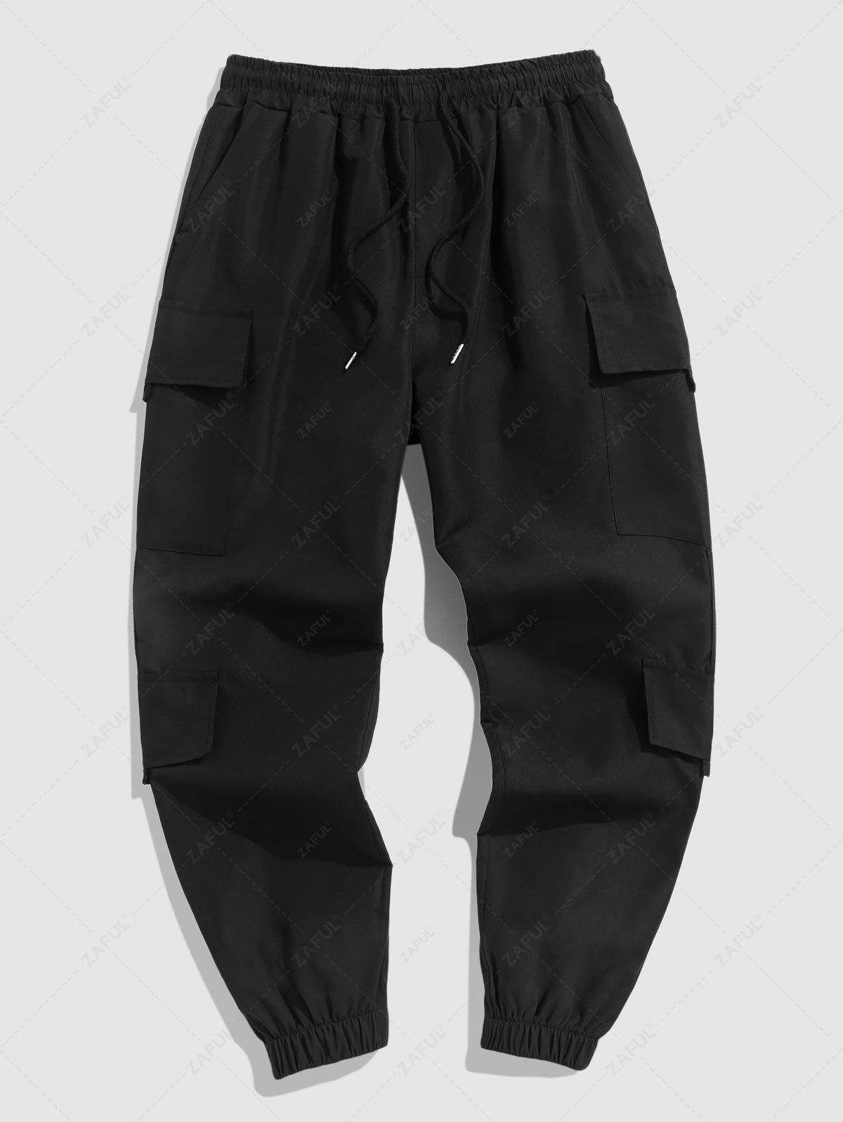 Streetwear Solid Color Techwear Jogger Cargo Pants