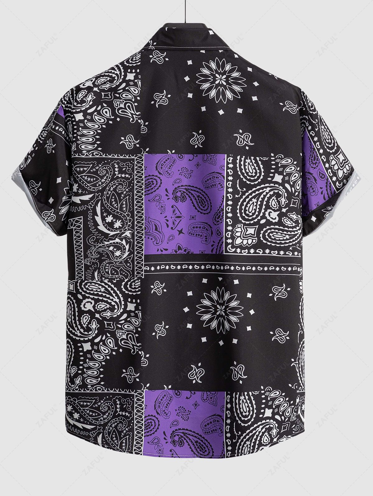 Men's Ethnic Style Paisley Floral Print Pattern Block Retro Casual Short Sleeves Shirt