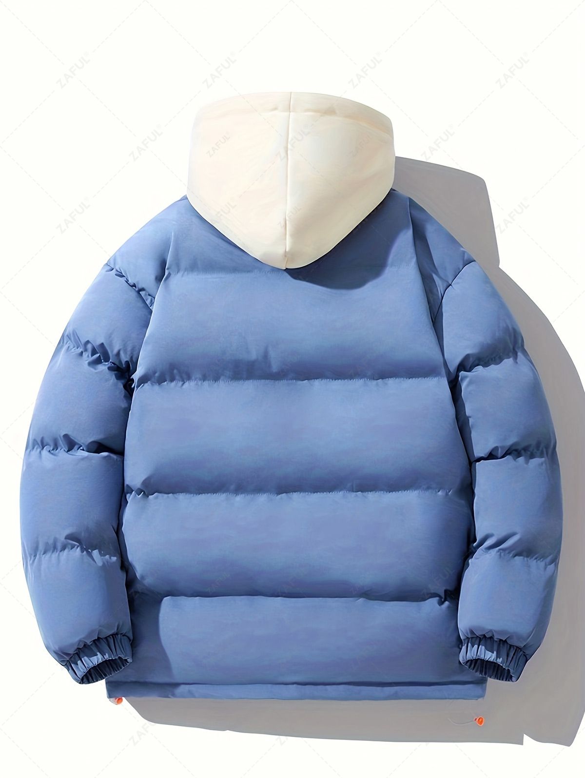 Jackets & Coats Dual Zip Hooded Pocket Colorblock Faux Twinset Puffer Padded Coat