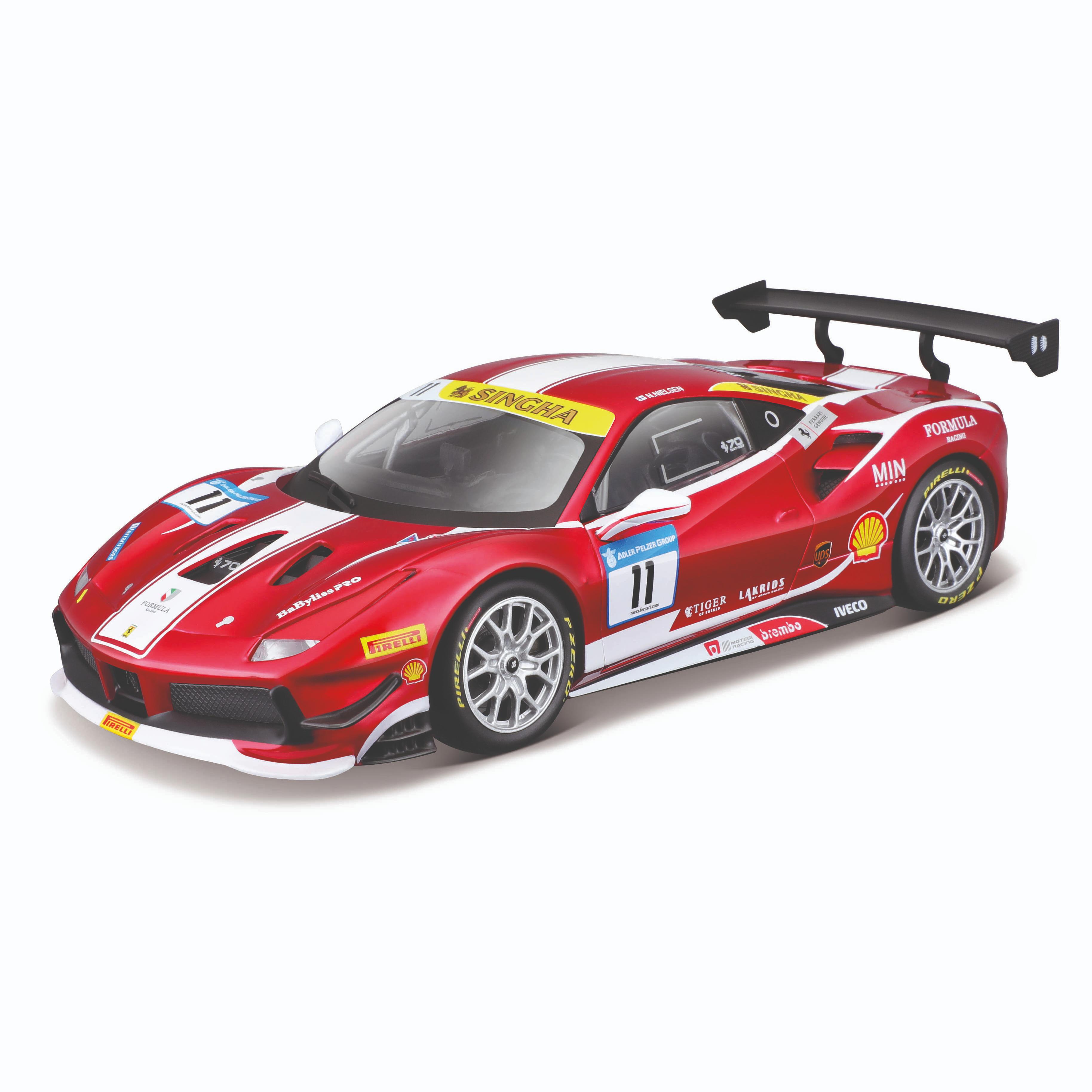 Bburago Коллекционная машинка Феррари 1:24 Ferrari Racing 488 Challenge, красная