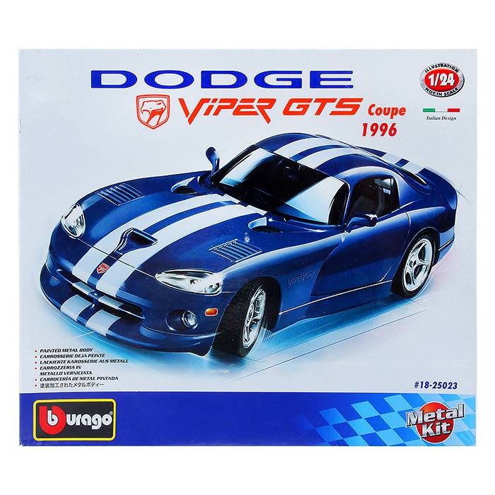 BBurago машинка сборная 1:24 "1996 Dodge Viper GTS Coupe", синий 18-25023