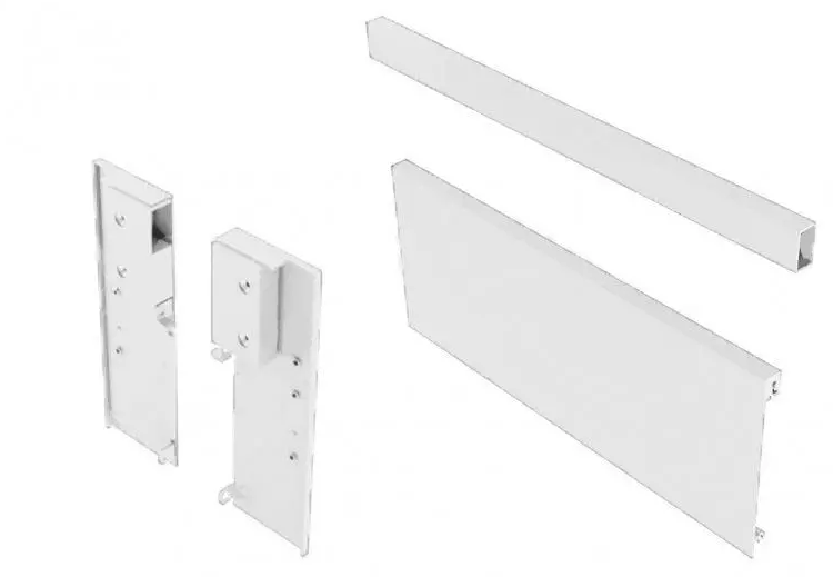  Комплект для среднего внутреннего ящика H-116 AXIS PRO (передняя панель Н95, поперечный рейлинг,соединители передней панели 2 шт), L-1200, белый