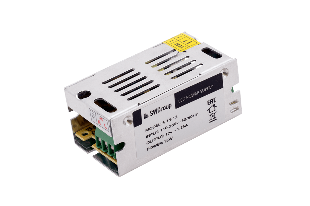  Блок питания для светодиодов 220/12V 15W, IP20 сетка