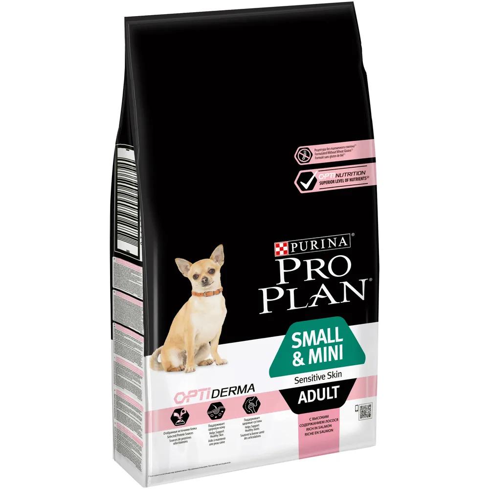 Сухой корм ProPlan для взрослых собак мелких и карликовых пород с чувствительной кожей, лосось и рис, 7кг