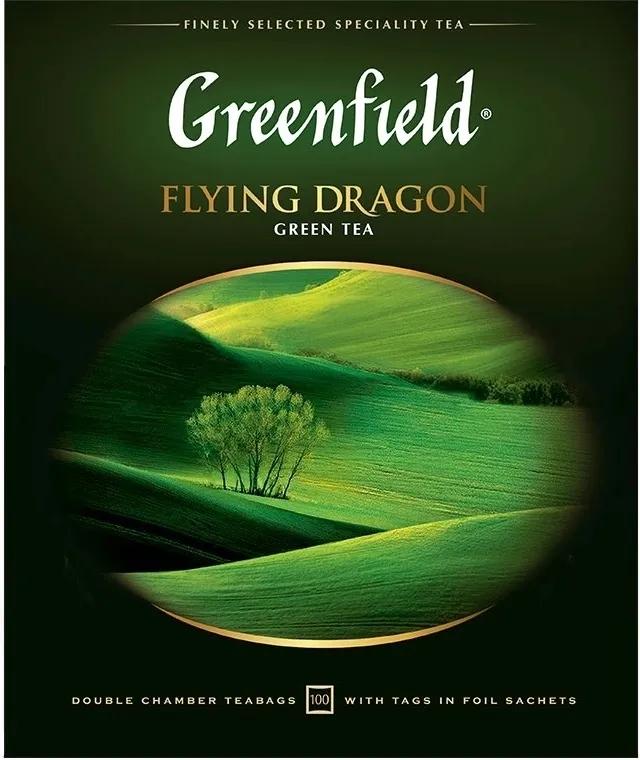 Чай зеленый Greenfield "Flying Dragon", 100 пакетиков