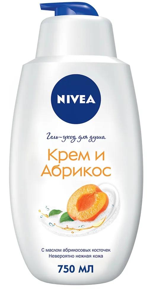 Гель-уход для душа Nivea "Крем и абрикос", 750мл