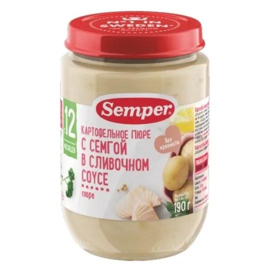 Детское пюре Пюре Semper Картофельное пюре с семгой в сливочном соусе, 190гр