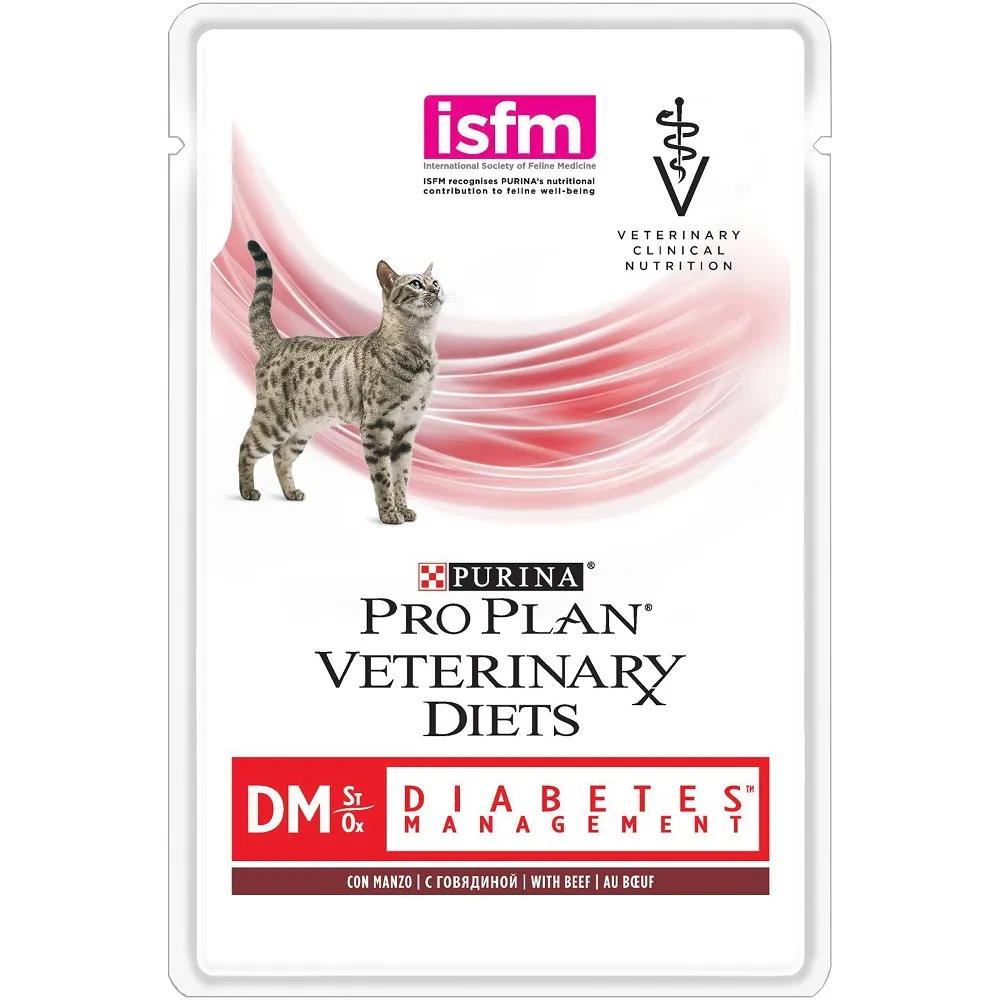 Консервированный корм Pro Plan Veterinary diets DM для кошек при диабете, с говядиной, 85гр